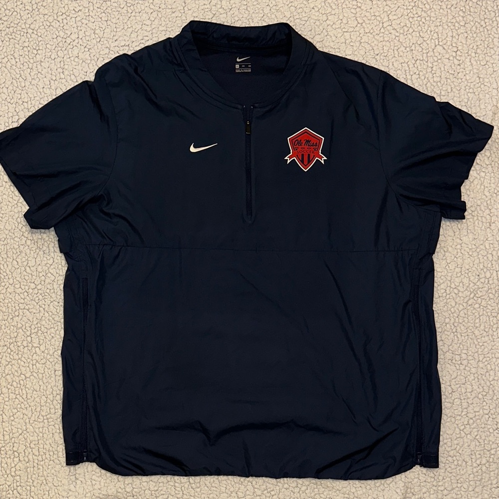 Nike Navy Ole Miss Soccer Short-Sleeve Quarter-Zip Pullover Windbreaker